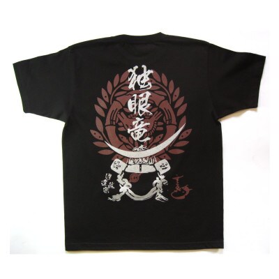 戦国武将Tシャツ 伊達政宗(ブラック,Sサイズ)