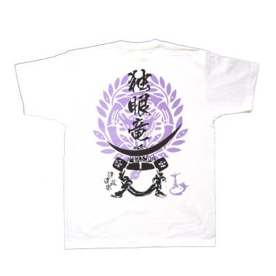 戦国武将Tシャツ 伊達政宗(ホワイト,Sサイズ)