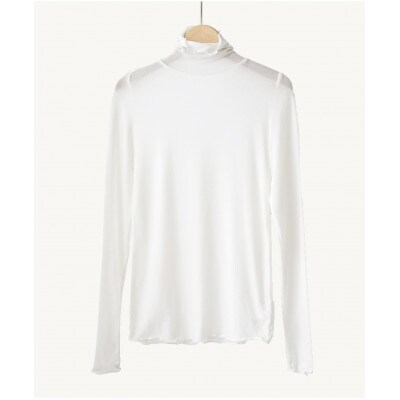 【洗える/とろける肌触り/草木染め】テンセルカシミヤ タートルネック　キナリ