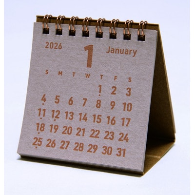 美濃和紙を使ったシルクスクリーン印刷オリジナル卓上カレンダー【透明×つるばみ】