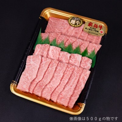 【最飛び雌牛】飛騨牛A5等級ミスジ・三角バラ焼肉用　500g【配送不可地域：離島】