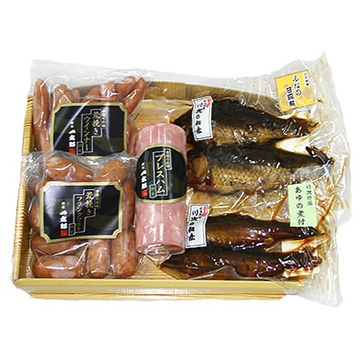 【養老町特産】ハム・ウインナーと甘露煮等の詰め合わせセット 計5品【配送不可地域：離島】