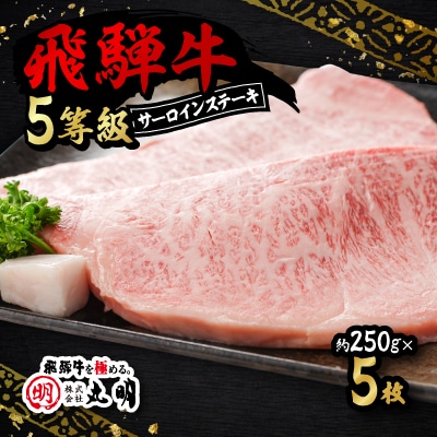 飛騨牛5等級　サーロインステーキ　約250g×5枚【配送不可地域：離島・北海道・沖縄県】