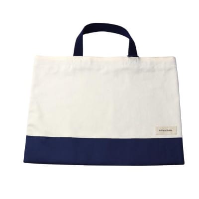 日本製 人気レッスンバッグ ネイビー×キナリ