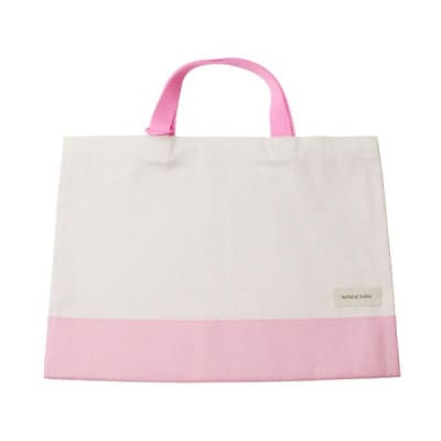日本製 人気レッスンバッグ ピンク×キナリ