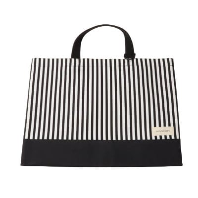 日本製 人気レッスンバッグ ブラック×ストライプ(細)