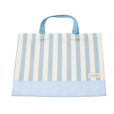 日本製 人気レッスンバッグ ブルー×ボールドストライプ