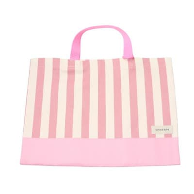 日本製 人気レッスンバッグ ピンク×ボールドストライプ