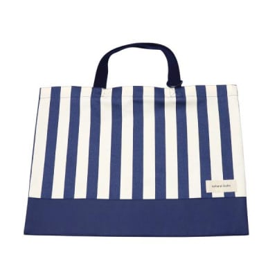 日本製 人気レッスンバッグ ネイビー×ボールドストライプ