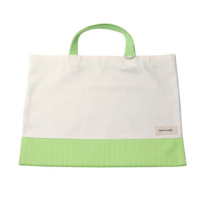 日本製 人気レッスンバッグ アップルグリーン×キナリ