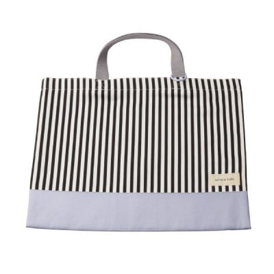 日本製 人気レッスンバッグ 北欧グレー×ストライプ(細)