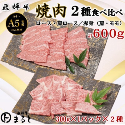 【飛騨牛】焼き肉2種食べ比べセット各300g入　合計600g【配送不可地域：離島】