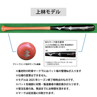 ミズノプロ【上林モデル】硬式メイプル木製バット