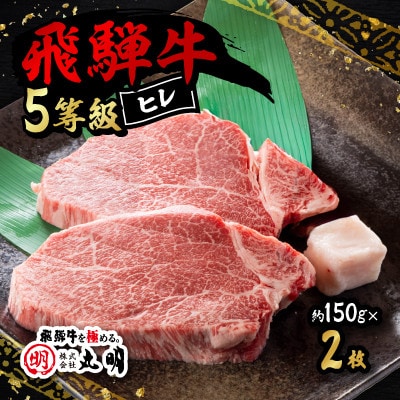 飛騨牛5等級　ヒレ　約150g×2枚【配送不可地域：離島】