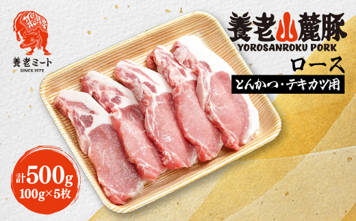 養老山麓豚 ロース とんかつ・テキカツ用 500g(100g×5枚)【配送不可地域：離島】