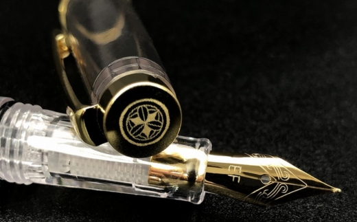 【選べる戦国家紋100種類】家紋万年筆＋おまけのインクつき（黒船来航：黒色）