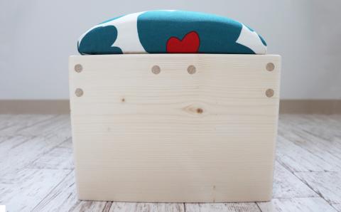 ぷっくりスツール 2人掛け(北欧花柄）