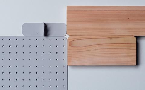 R9 pegboard hinoki stage（キッチン収納）