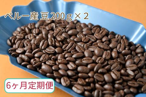 【6ヶ月定期便】カフェ・フランドル厳選　コーヒー豆　ペルー産(200g×2)