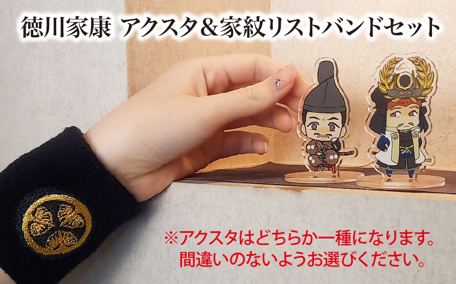 【家康といつも一緒】徳川家康 アクスタ（しかみ像）＆家紋リストバンドセット