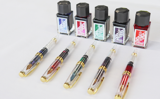 【選べる戦国家紋100種類】家紋万年筆＋おまけのインクつき（黒船来航：黒色）