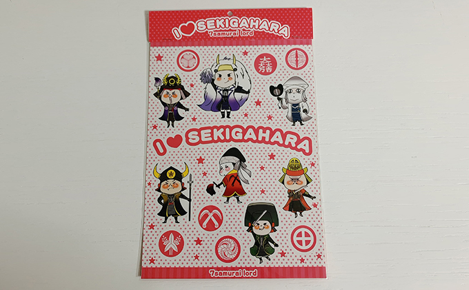 関ケ原七武将キャラクター缶バッチ7種類＆シール2種類セット