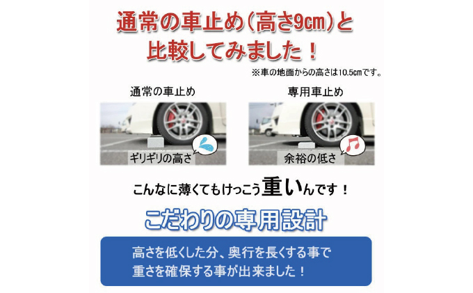 くるまとめ～る 天然石車止め ローダウン スロープ 2本セット