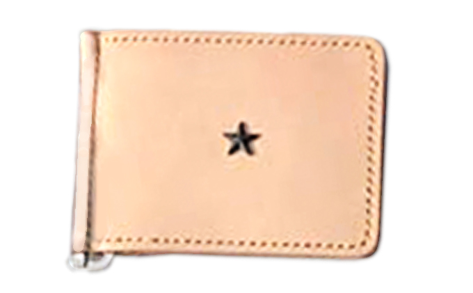 【贅沢な本革手縫い】 マネークリップ（札ばさみ）　ナチュラル