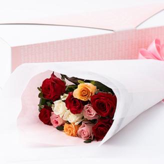 【産地直送】バラの花束(12本)【配送不可地域：離島】