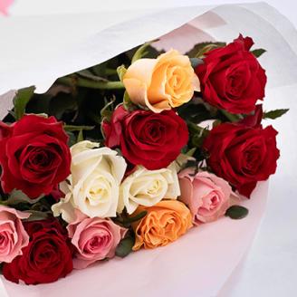 【産地直送】バラの花束(12本)【配送不可地域：離島】