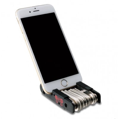 ミノウラのハンディ―ツール　携帯工具+自転車用ペダルスタンド+スマホスタンド「HPS-9」