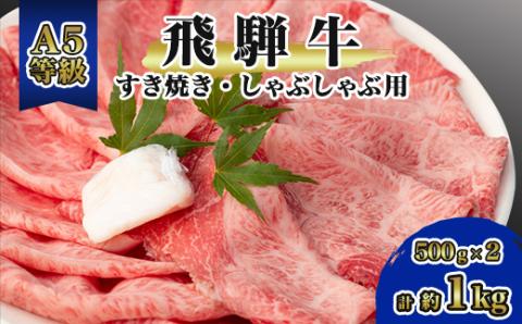 飛騨牛A5等級　モモ・カタ肉スライス　約1kg(500g×2)【配送不可地域：離島】