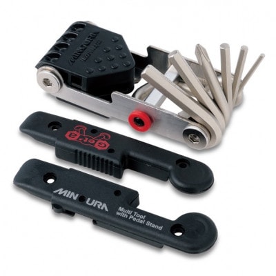 ミノウラのハンディ―ツール　携帯工具+自転車用ペダルスタンド+スマホスタンド「HPS-9」