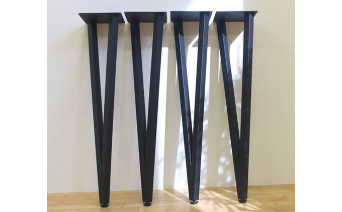 テーブル脚  高さ68cm　V字テーブル脚4本1セット　黒