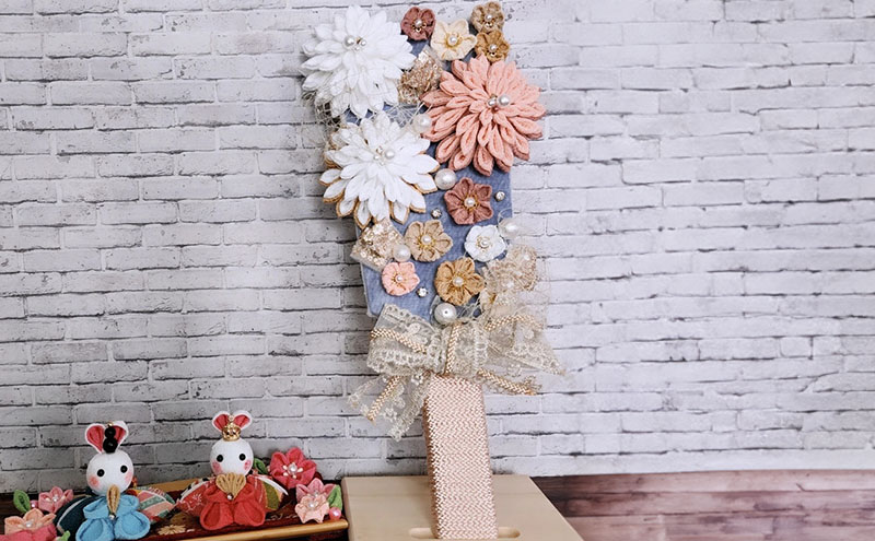 羽子板 つまみ細工 伝統工芸 手作り 羽子板飾り 和風 アンティーク風 上品 華やか お正月 お祝い 贈り物 新年 縁起物 受注生産 つまみ細工工房ちより。 送料無料 岐阜県 安八町