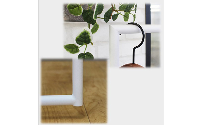 スリムハンガーラック W550 白　衣類収納 コート インテリア