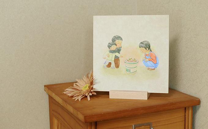 センテンヤアートパネル　『えものがたり』－餅やき－