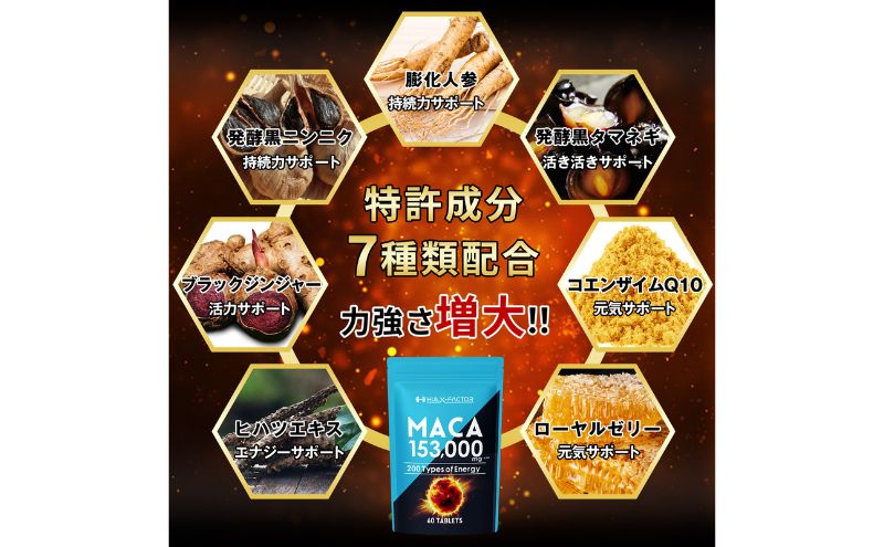 ハルクファクター 20倍濃縮 マカ 亜鉛 サプリ 30日分 153000mg 特許成分 エナジー成分200種 活力 スタミナ ローヤルゼリー コエンザイムQ10 サプリメント 男性 女性 妊活 栄養機能食品 国産 人気 美容