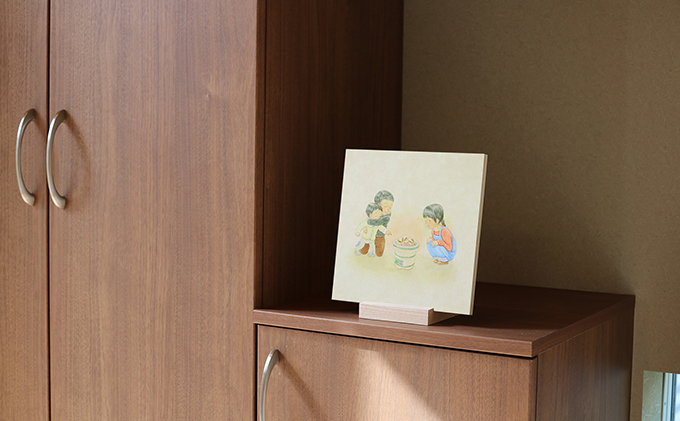 センテンヤアートパネル　『えものがたり』－餅やき－