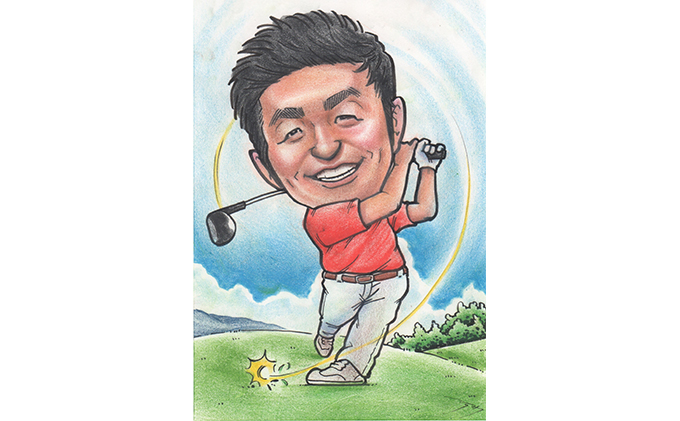 似顔絵　1名（背景体つき）