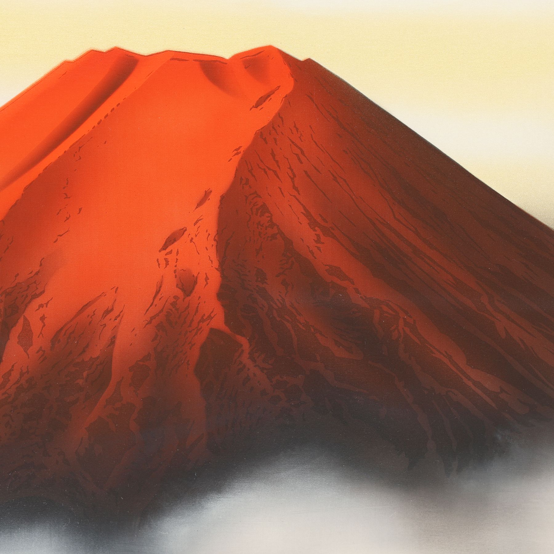 掛軸 「朱映飛鶴」 西森湧光 尺五立