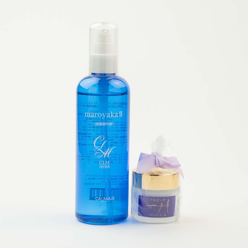 まろやか薬用スキントリートメントⅡ 250mL ＆ アルビーナ万美草スキンベース 2 45g セット 美容液 保湿 スキンケア F6M-047