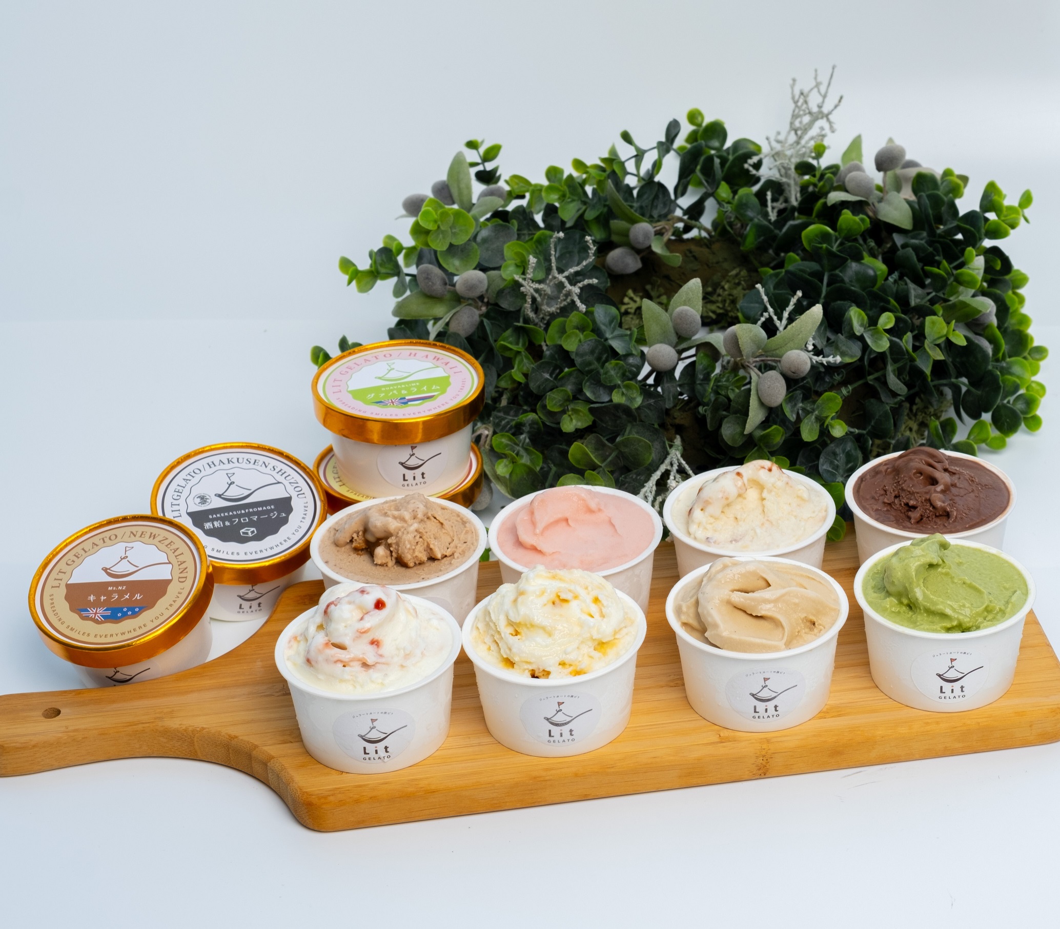 贅沢全フレーバー (個性あふれるフレーバー・定番フレーバー) Lit GELATO 手作りジェラート 12個セット