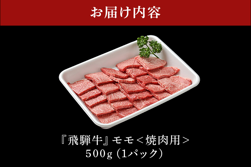 【冷蔵配送】飛騨牛 A5等級 モモ焼肉用 500g 焼肉 焼き肉 バーベキュー BBQ キャンプ アウトドア