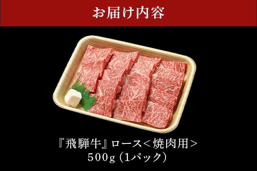 【冷蔵配送】飛騨牛 A5等級 ロース焼肉用 500g 焼肉 焼き肉 バーベキュー BBQ キャンプ アウトドア
