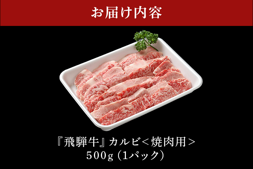 【冷蔵配送】飛騨牛 A5等級 カルビー焼肉用 500g 焼肉 焼き肉 バーベキュー BBQ キャンプ アウトドア