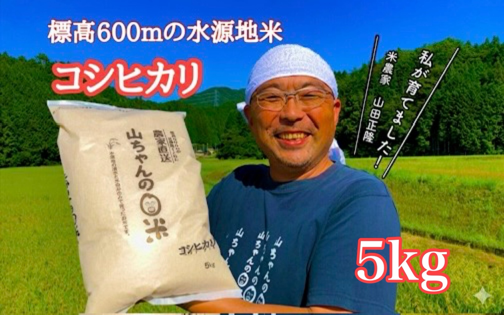 農家直送「山ちゃんのお米」コシヒカリ5kg