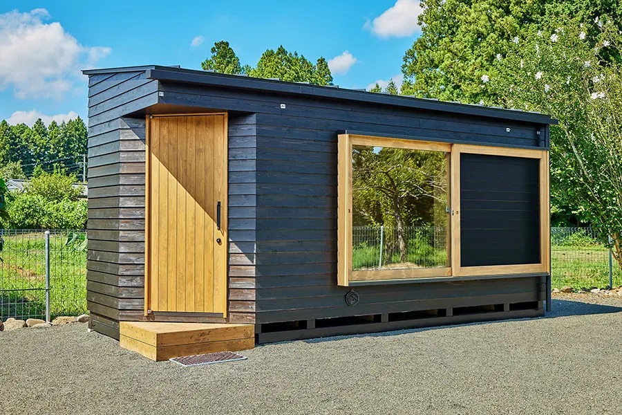 コダマベース 外装ヒノキ無垢仕様 / 内装ヒノキ材 動かせる小屋 小屋 タイニーハウス 東農杉 東濃檜 ベーシックモデル ヒノキ材無垢 東白川村 【北海道・沖縄県・離島配送不可】