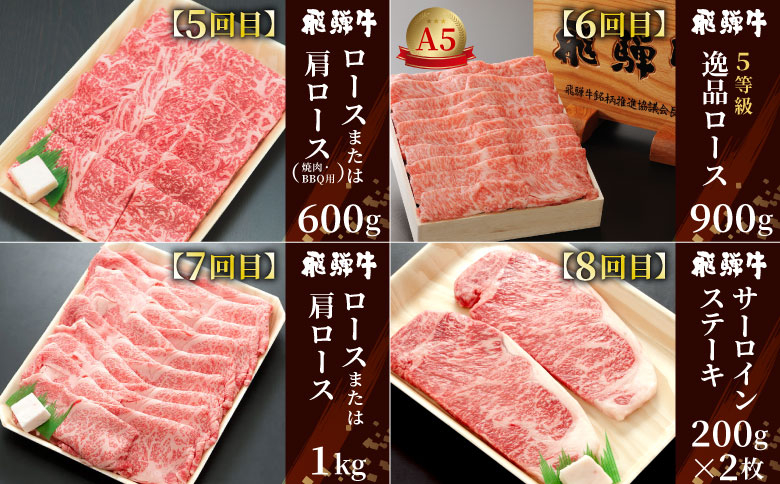 定期便 12回 飛騨牛 ロース 肩ロース カタ モモ ステーキ ロースステーキ サーロインステーキ すき焼き しゃぶしゃぶ 肉 牛 牛肉 和牛 養老ミート