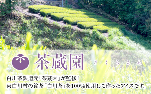 白川茶100％使用！東白川村産 お茶アイス 濃い煎茶＆ほうじ茶 8個セット 2種×4個 食べ比べ お茶 白川茶 アイス アイスクリーム